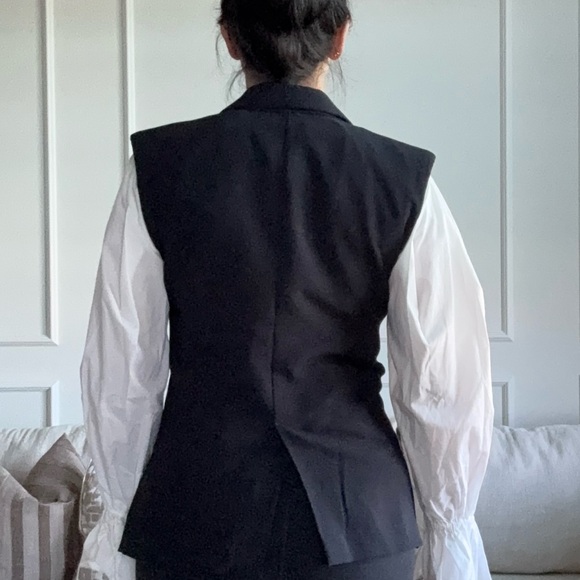 Black Sleeveless Blazer Vest - Picture 7 of 7